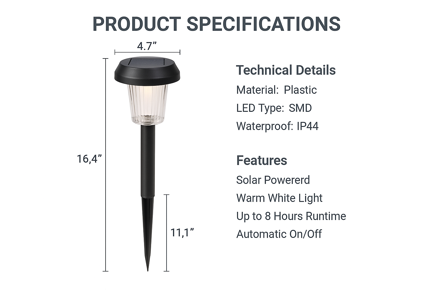Garden Solar Lights for Outdoor Pathway