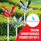 Set of 3 Bird Garden Solar Lights Stakes