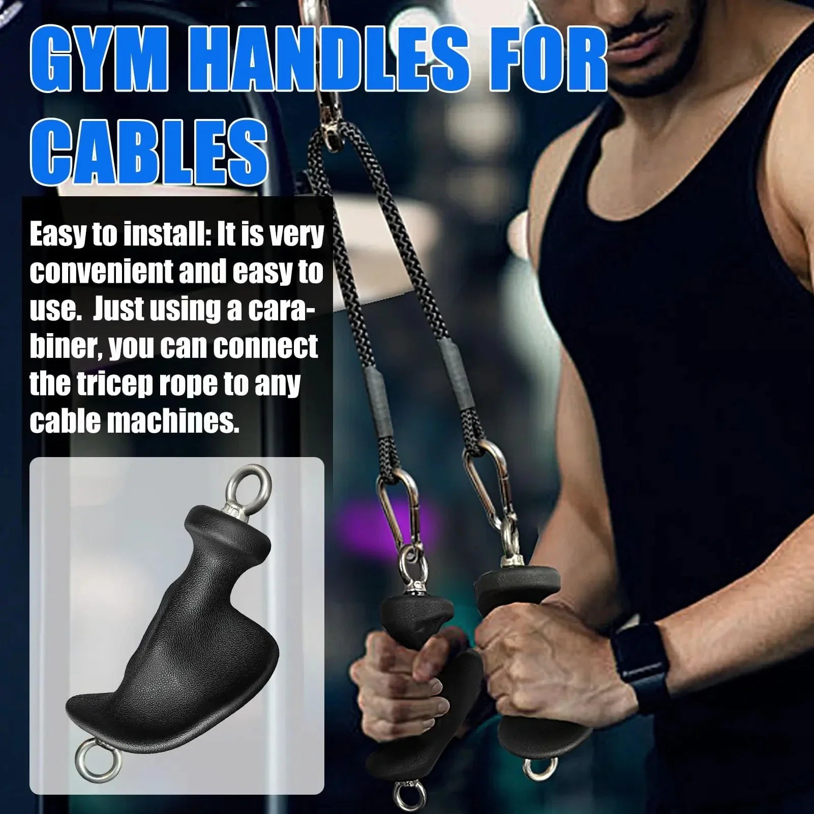 Professional Triceps Rope | Ergonomic 120cm Cable Attachment