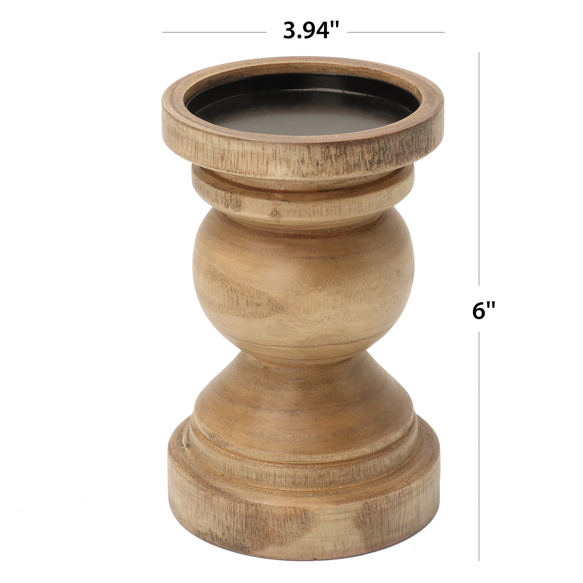 Wood Pillar Candleholder
