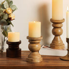 Wood Pillar Candleholder