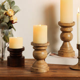 Wood Pillar Candleholder