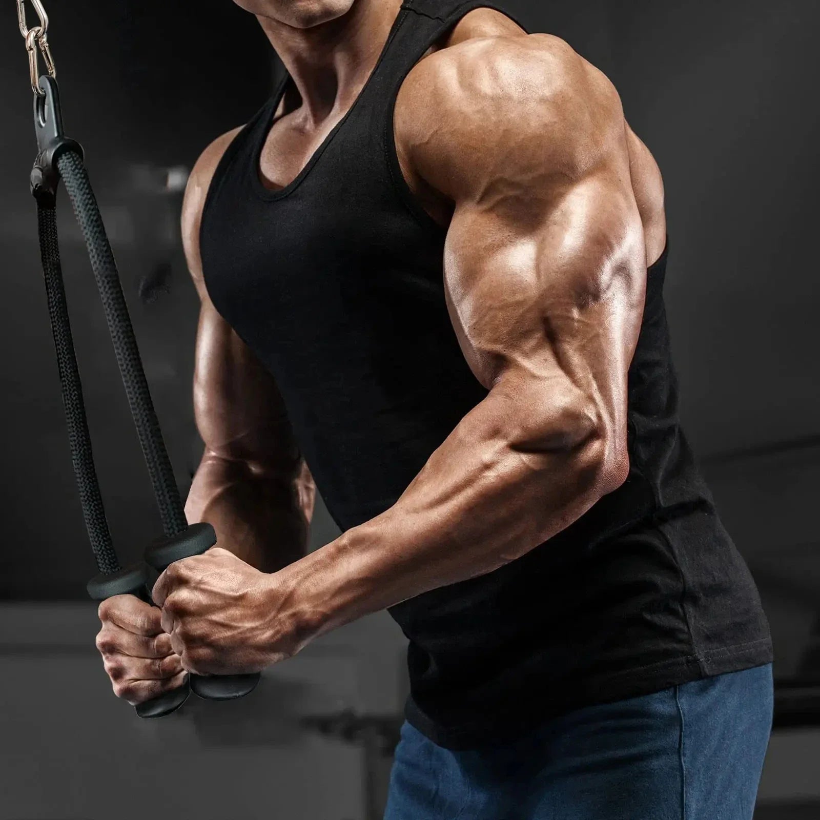 Professional Triceps Rope | Ergonomic 120cm Cable Attachment
