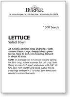 Salad Bowl Lettuce Seeds