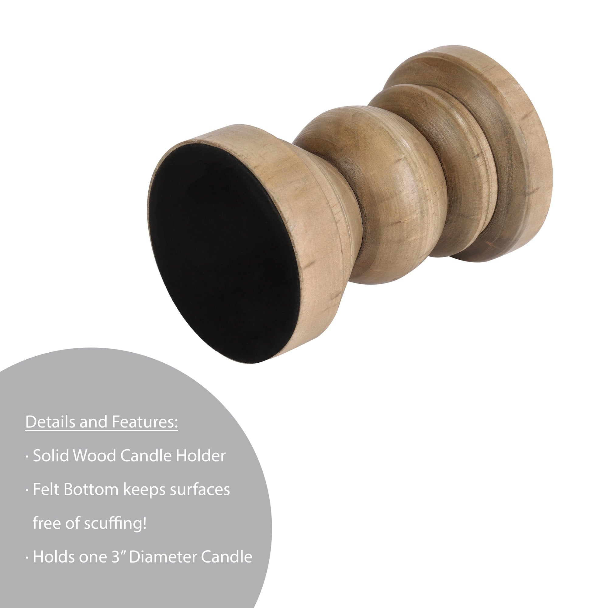 Wood Pillar Candleholder