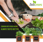 Garden Kit with Wooden Herb Planters