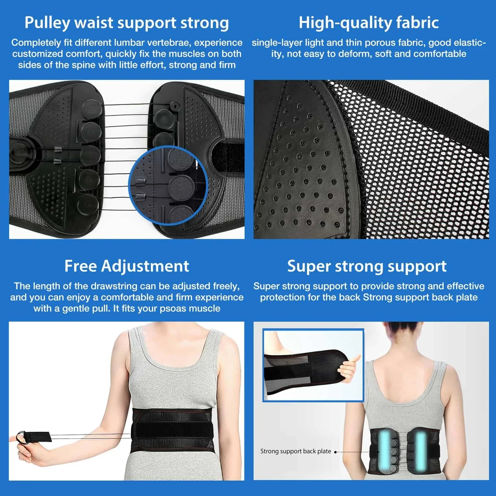Ergonomic Back Brace | Dual Pulley Lumbar Support System