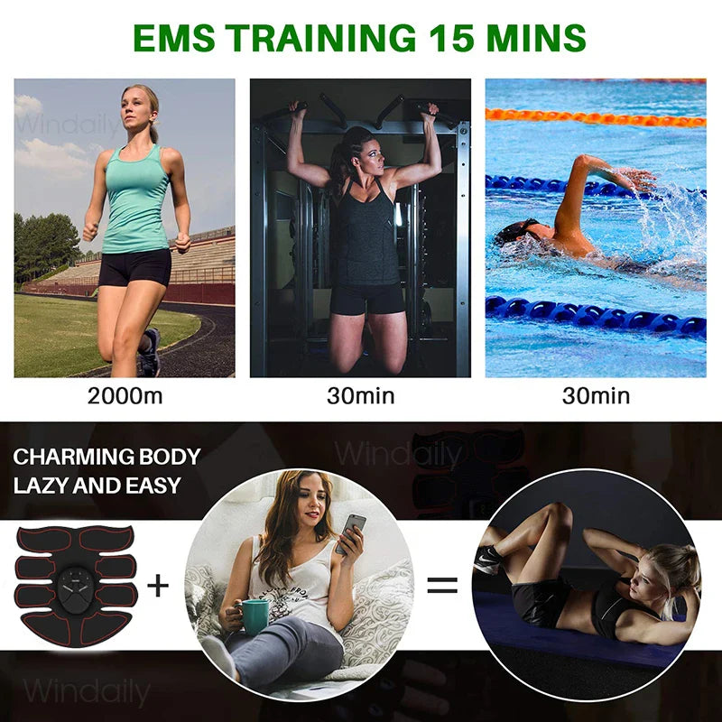 Smart EMS Muscle Trainer | USB Rechargeable Fitness Device