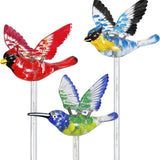 Set of 3 Bird Garden Solar Lights Stakes