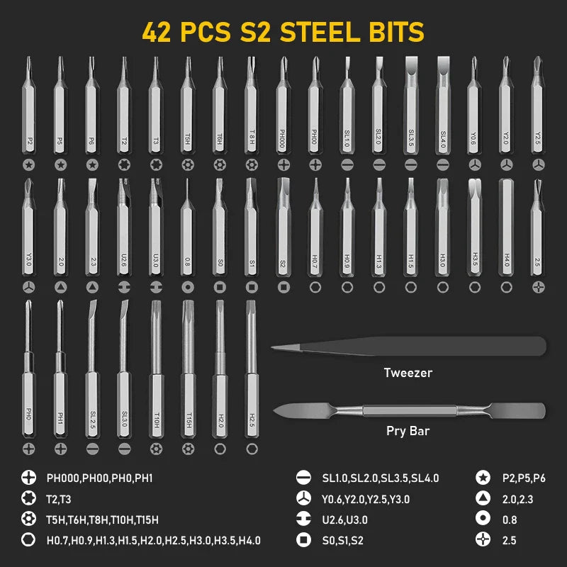 Precision Electric Screwdriver Set | Magnetic 42-Bit Professional Kit