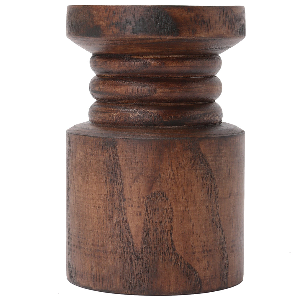 Decorative Wood Pillar Candleholder
