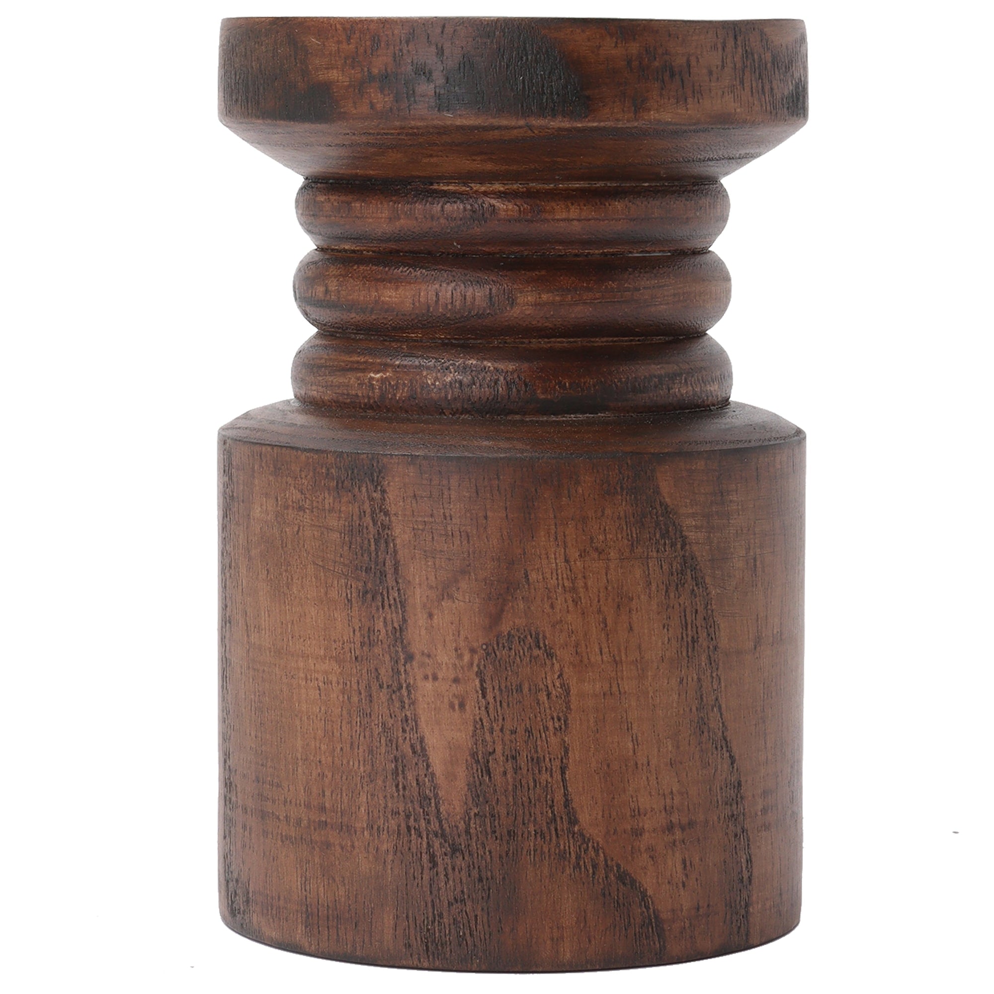 Decorative Wood Pillar Candleholder