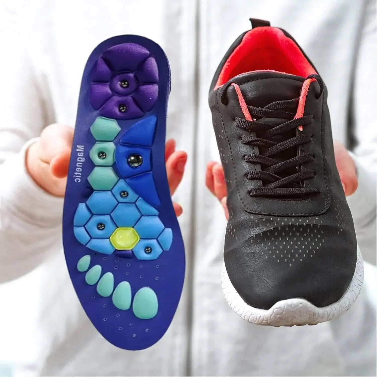 Magnetic Acupressure Insoles | Therapeutic Foot Support With Hexagonal Design