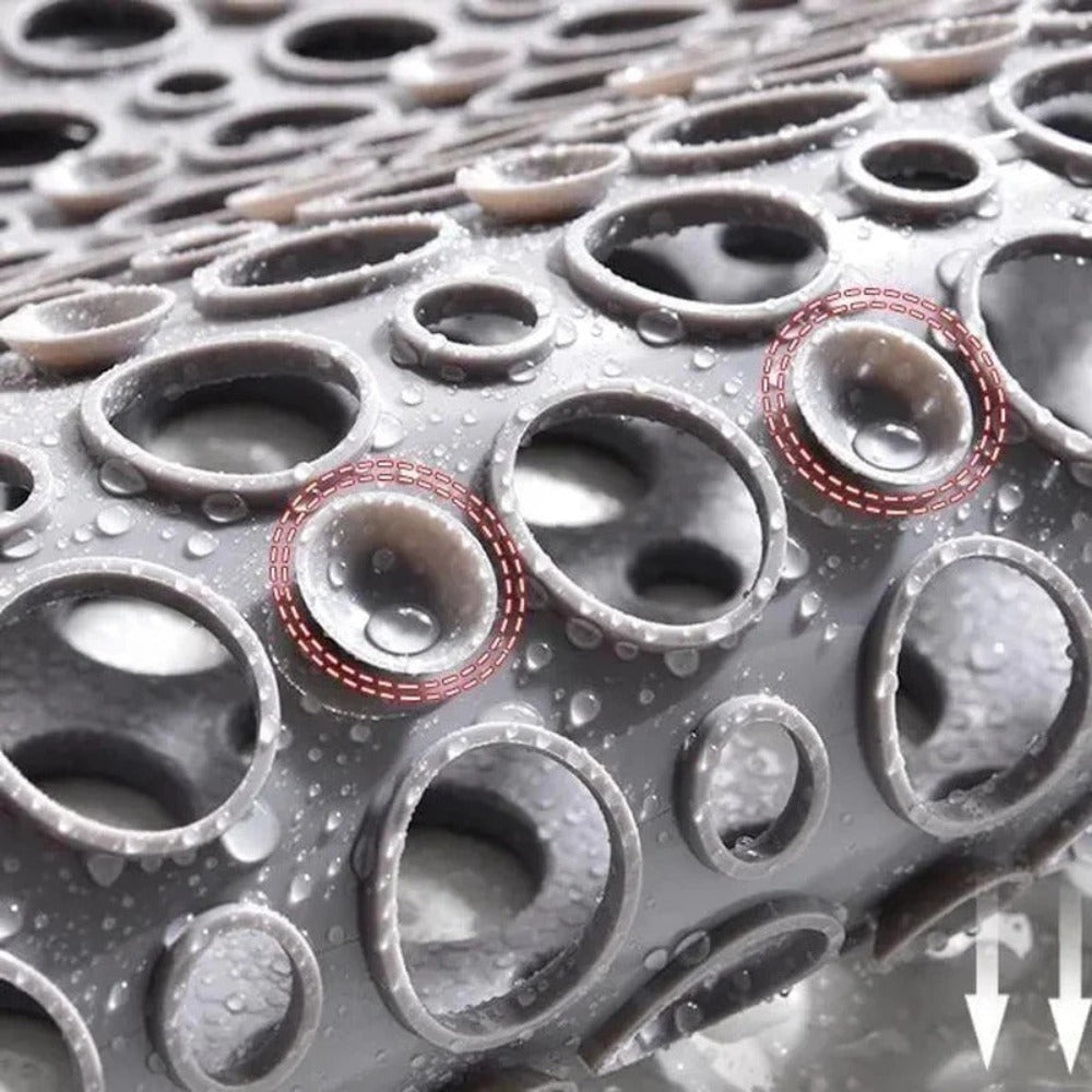 Non-Slip Shower Mat | PVC Drainage Design With Suction Cups