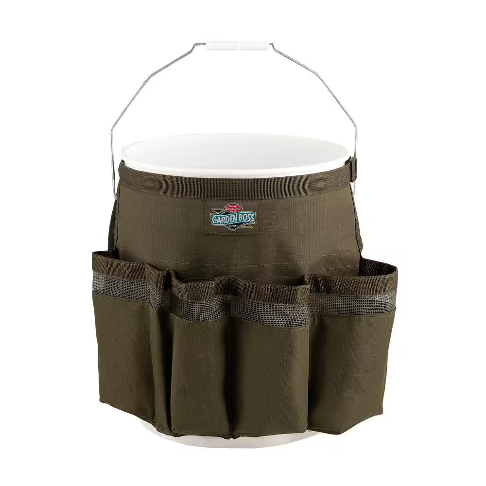 Bucket gardening tool storage bag