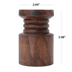 Decorative Wood Pillar Candleholder