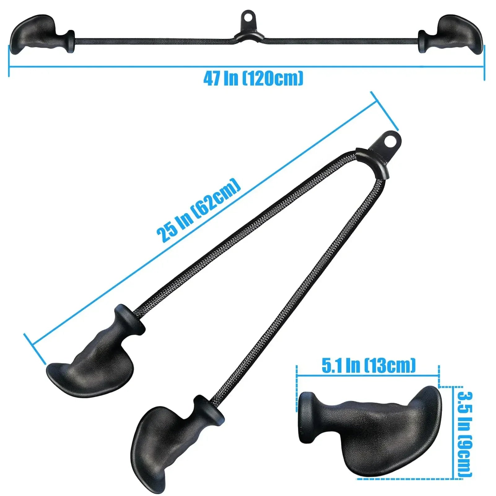 Professional Triceps Rope | Ergonomic 120cm Cable Attachment