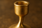 Gold Cast Metal Taper Candle Holder