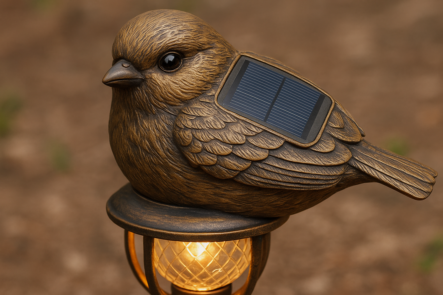 Set of 3 Bird Garden Solar Lights Stakes