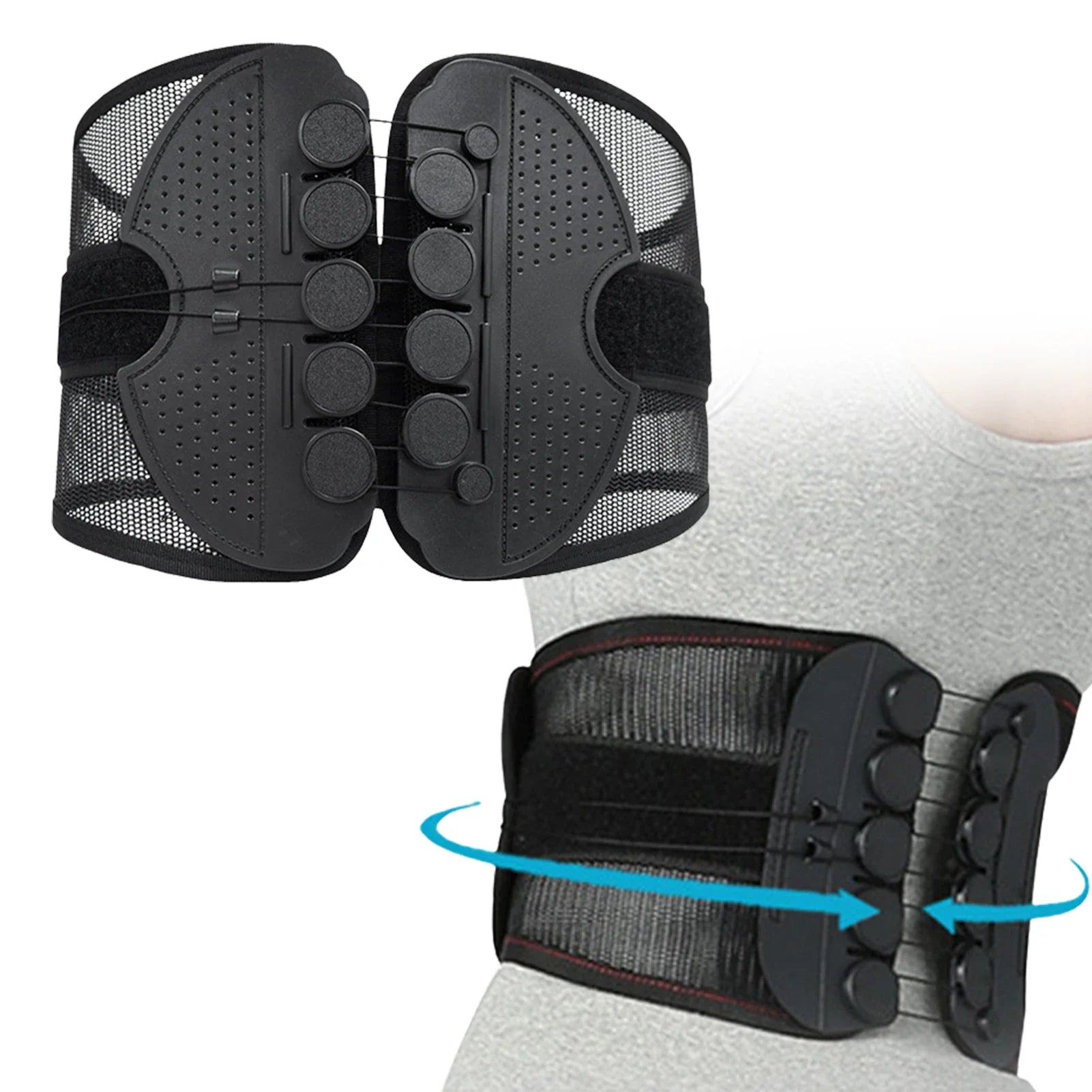 Ergonomic Back Brace | Dual Pulley Lumbar Support System
