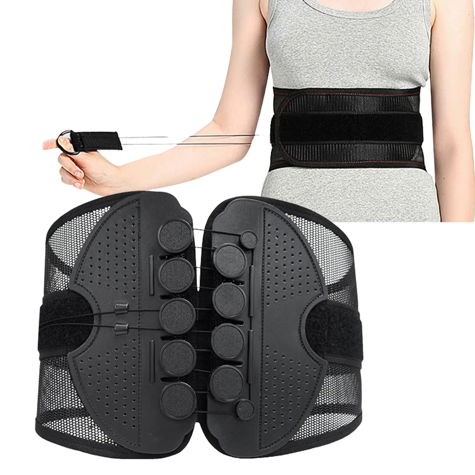 Ergonomic Back Brace | Dual Pulley Lumbar Support System